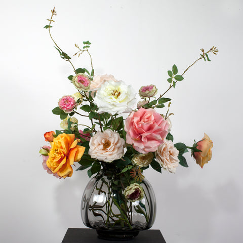 Marrakesh Large Bouquet & Pumpkin Smoke Vase