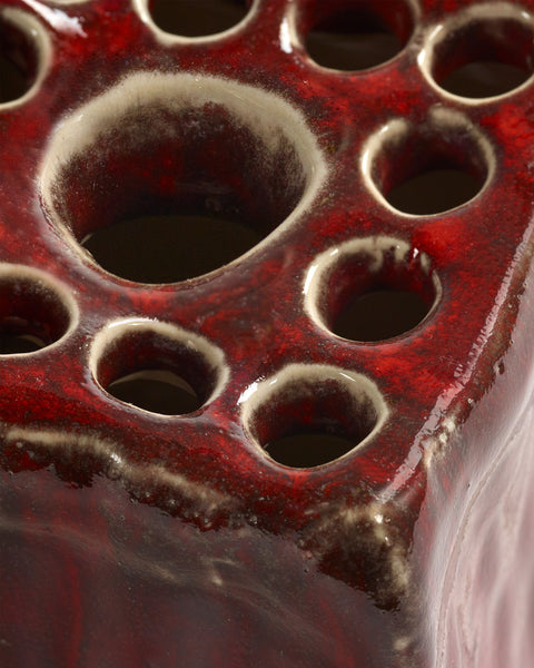 VASE XL RED PIQUE-FLEURS