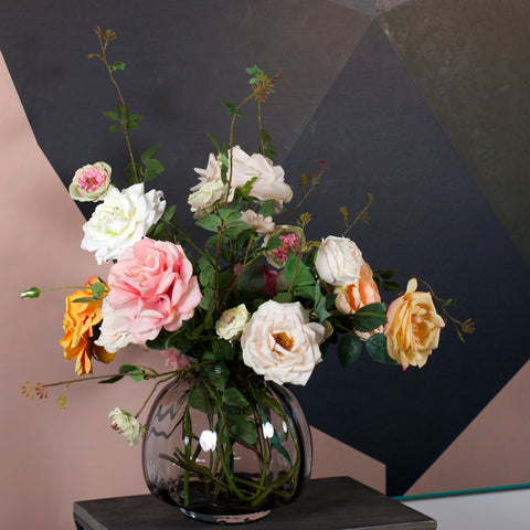 Marrakesh Large Bouquet & Pumpkin Smoke Vase