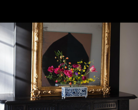 Delft Artificial Flower Bouquet Display